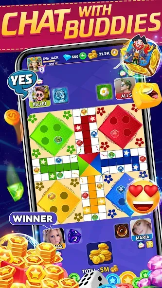 Взлом Online Ludo Game Multiplayer (Лудо Мастер Лудо Дайс Кинг)  [МОД Mega Pack] — полная версия apk на Андроид screen 2