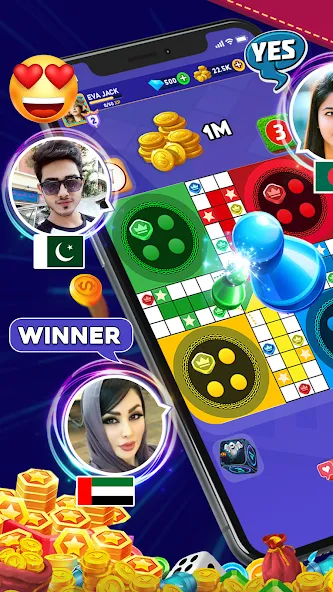 Взлом Online Ludo Game Multiplayer (Лудо Мастер Лудо Дайс Кинг)  [МОД Mega Pack] — полная версия apk на Андроид screen 4