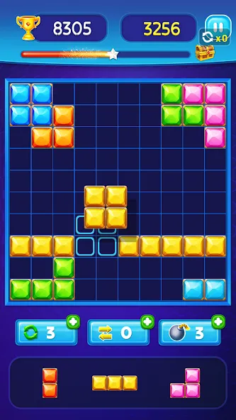 Взломанная Block Puzzle — Gem Block (Блокпазл блокголоволомка)  [МОД Unlimited Money] — полная версия apk на Андроид screen 4