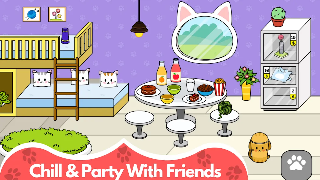 Скачать взломанную My Cat Town — Cute Kitty Games  [МОД Бесконечные деньги] — полная версия apk на Андроид screen 3