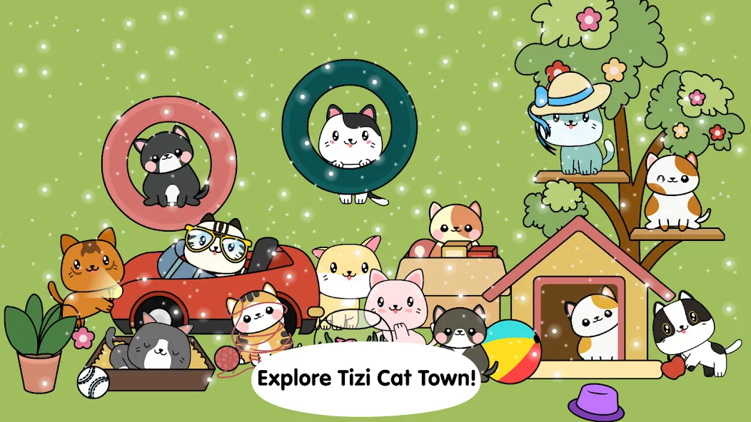 Скачать взломанную My Cat Town — Tizi Pet Games  [МОД Бесконечные монеты] — стабильная версия apk на Андроид screen 1