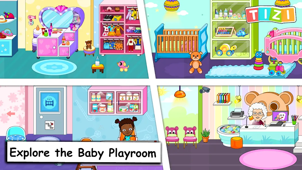 Взломанная My Tizi Town Daycare Baby Game  [МОД Unlimited Money] — полная версия apk на Андроид screen 1