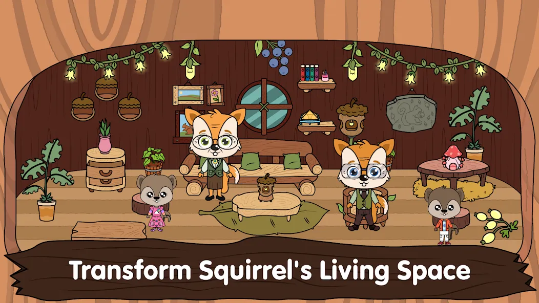 Взломанная Animal Town — My Squirrel Home  [МОД Unlocked] — полная версия apk на Андроид screen 1