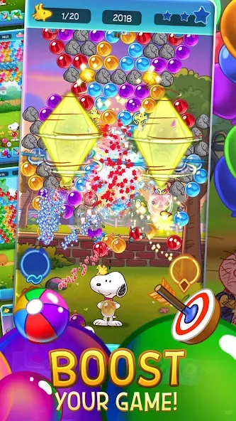 Скачать взломанную Bubble Shooter — Snoopy POP! (Бабл шутер)  [МОД Unlimited Money] — последняя версия apk на Андроид screen 4