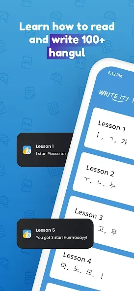 Взломанная Write It! Korean  [МОД Unlimited Money] — стабильная версия apk на Андроид screen 1