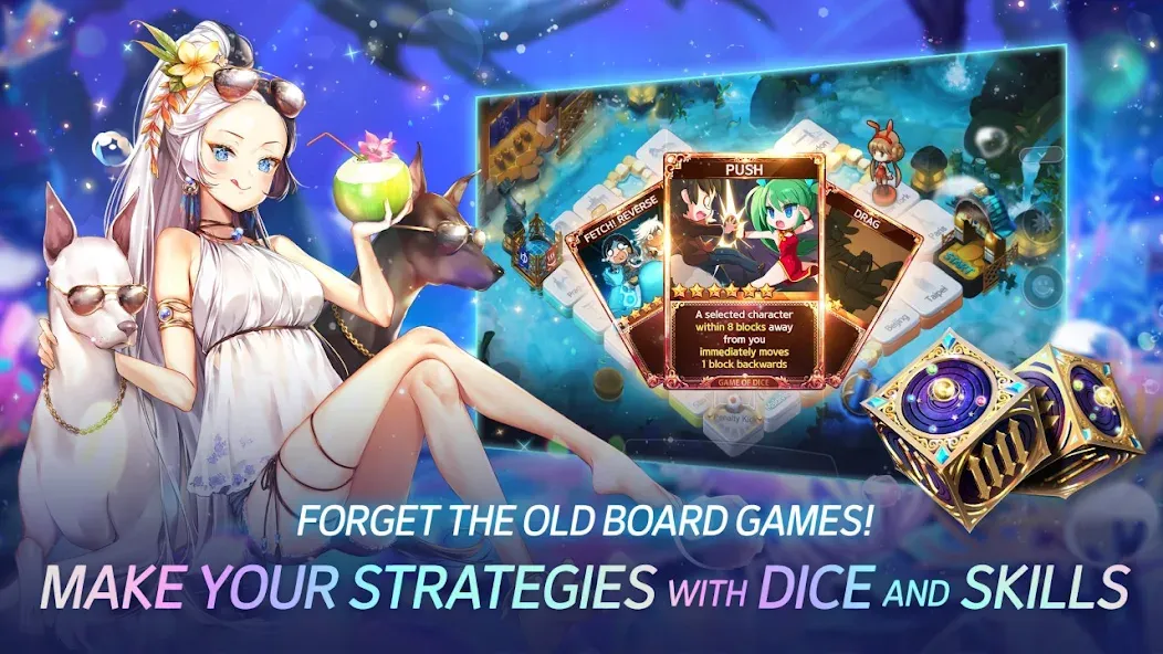 Взлом Game of Dice: Board&Card&Anime (Гейм оф Дайс)  [МОД Бесконечные монеты] — последняя версия apk на Андроид screen 3