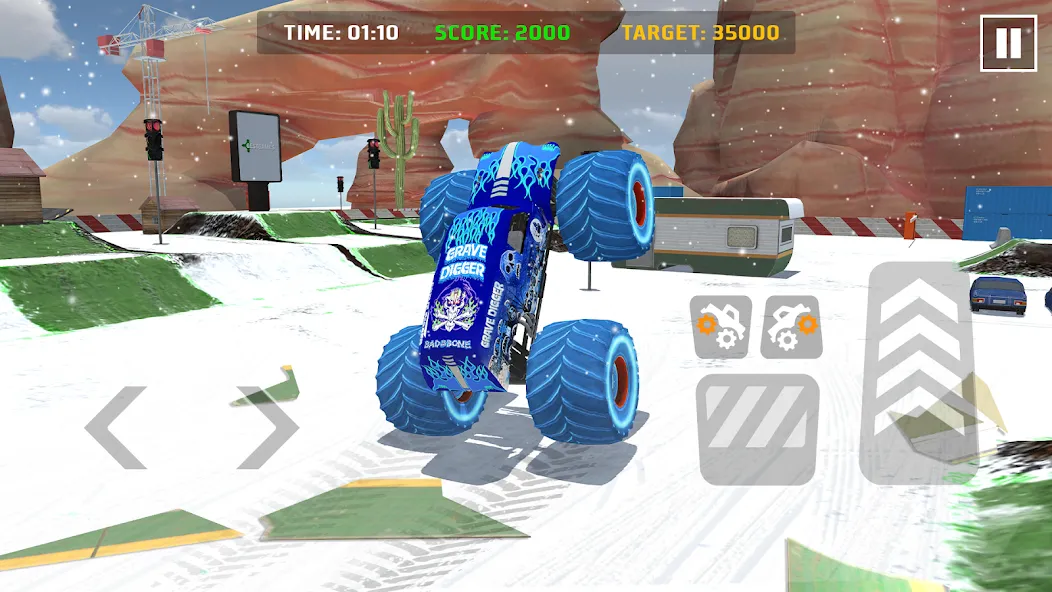 Скачать взлом Car Games: Monster Truck Stunt (Монстртрак стант)  [МОД Mega Pack] — полная версия apk на Андроид screen 1