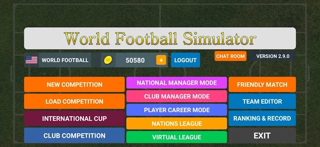 Взлом World Football Simulator (Мировой Футбольный Симулятор)  [МОД Меню] — стабильная версия apk на Андроид screen 1