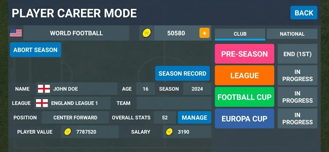 Взлом World Football Simulator (Мировой Футбольный Симулятор)  [МОД Меню] — стабильная версия apk на Андроид screen 5