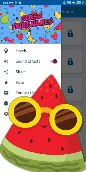 Взлом Guess the fruit name game  [МОД Mega Pack] — стабильная версия apk на Андроид screen 5