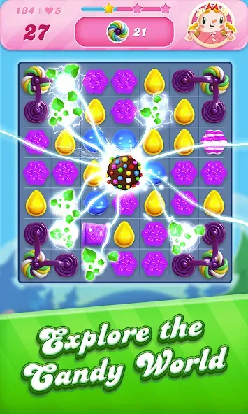 Скачать взломанную Candy Crush Saga (Кенди Краш Сага)  [МОД Много денег] — последняя версия apk на Андроид screen 1