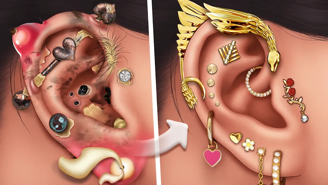 Скачать взломанную Ear Salon ASMR Ear Wax& Tattoo (АСМР)  [МОД Unlimited Money] — полная версия apk на Андроид screen 1