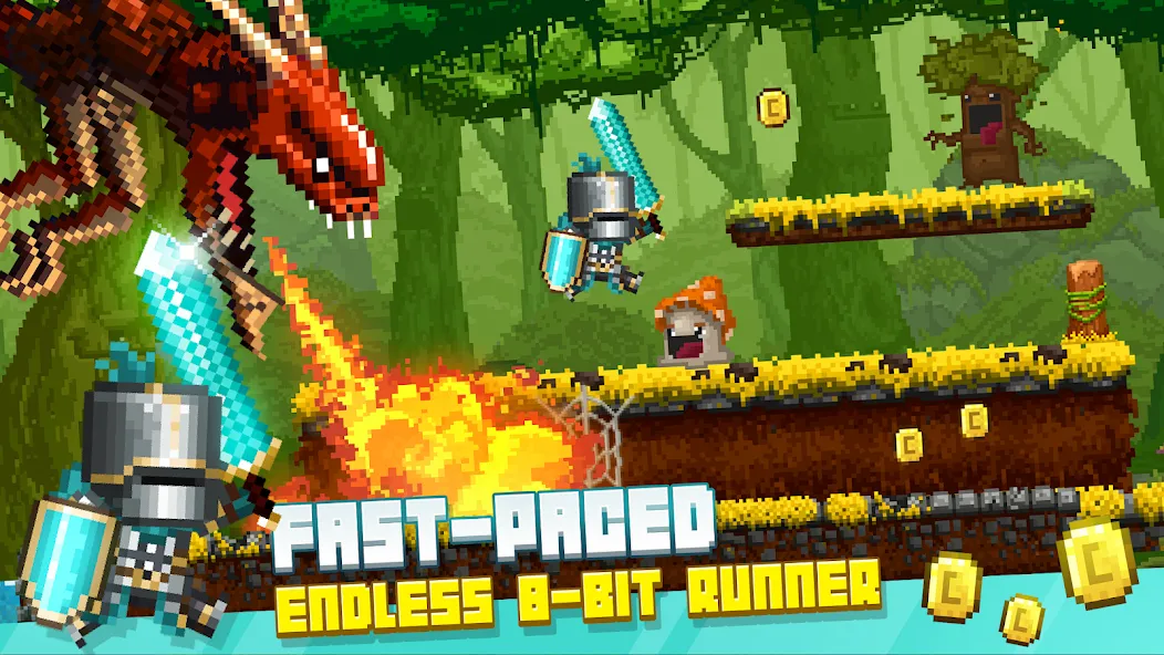 Скачать взлом Bit Heroes Runner: Pixel Blitz (Бит Хероес Раннер)  [МОД Unlimited Money] — полная версия apk на Андроид screen 1