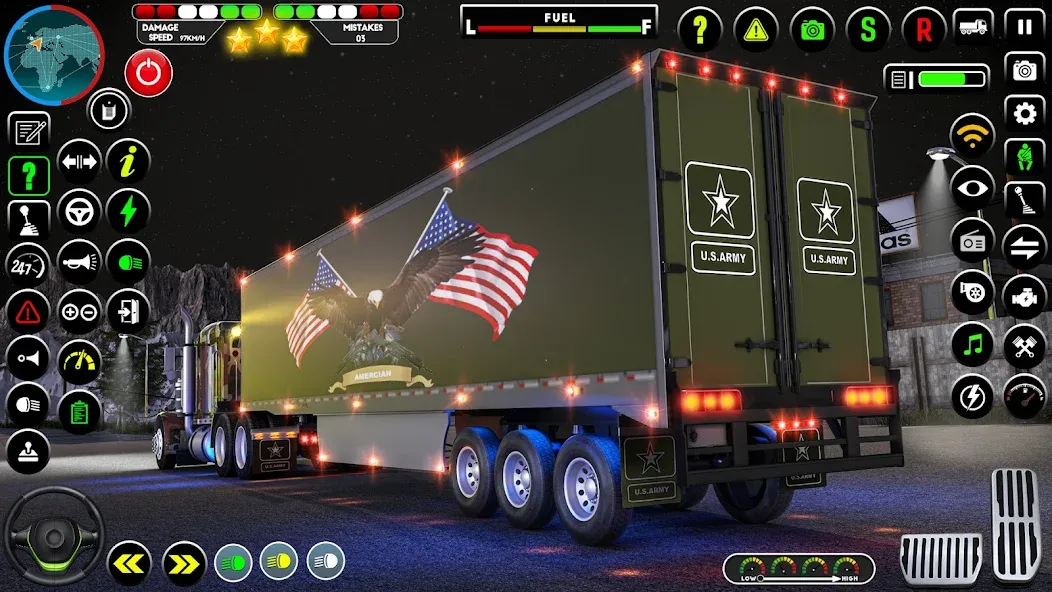 Скачать взломанную Army Truck Transporter Game 3D  [МОД Бесконечные деньги] — полная версия apk на Андроид screen 2