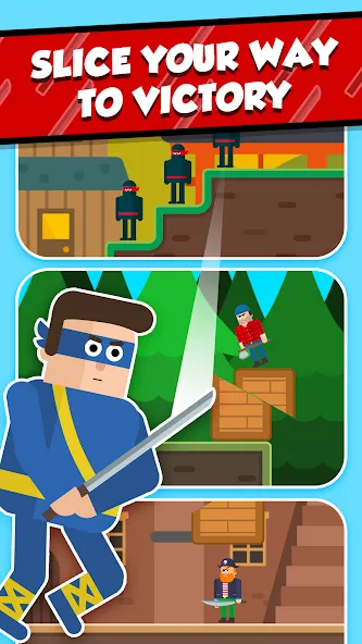 Скачать взлом Mr Ninja — Slicey Puzzles (Мистер Ниндзя)  [МОД Unlimited Money] — стабильная версия apk на Андроид screen 4