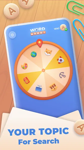 Взломанная Word Wheel — Word Search  [МОД Unlocked] — полная версия apk на Андроид screen 1