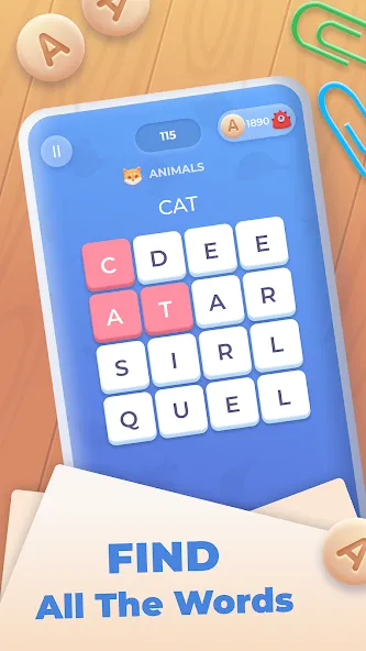 Взломанная Word Wheel — Word Search  [МОД Unlocked] — полная версия apk на Андроид screen 2