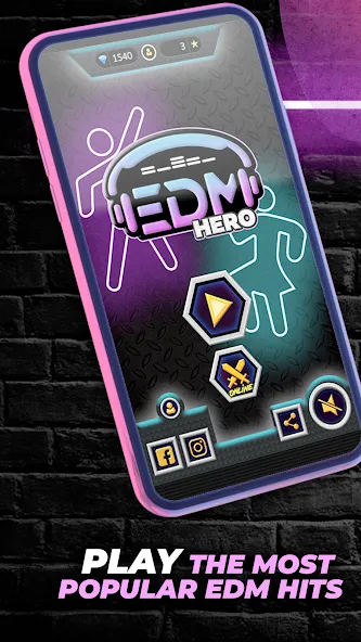 Взлом Guitar Hero Game: EDM Music (ЭДМ)  [МОД Много монет] — последняя версия apk на Андроид screen 1