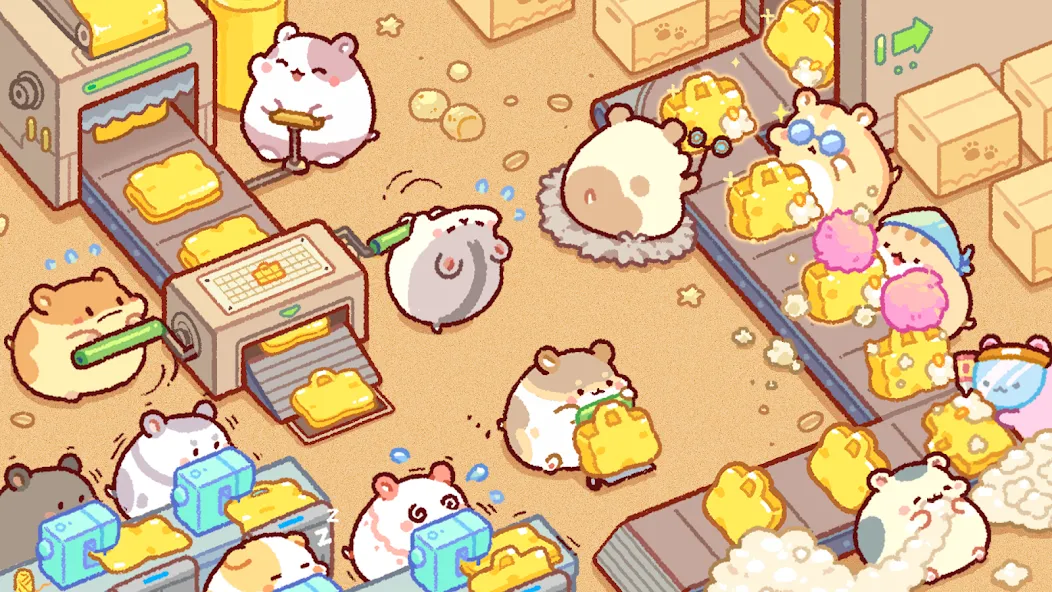 Скачать взлом Hamster Bag Factory : Tycoon (Хэмстер сумка фабрика)  [МОД Unlocked] — стабильная версия apk на Андроид screen 1