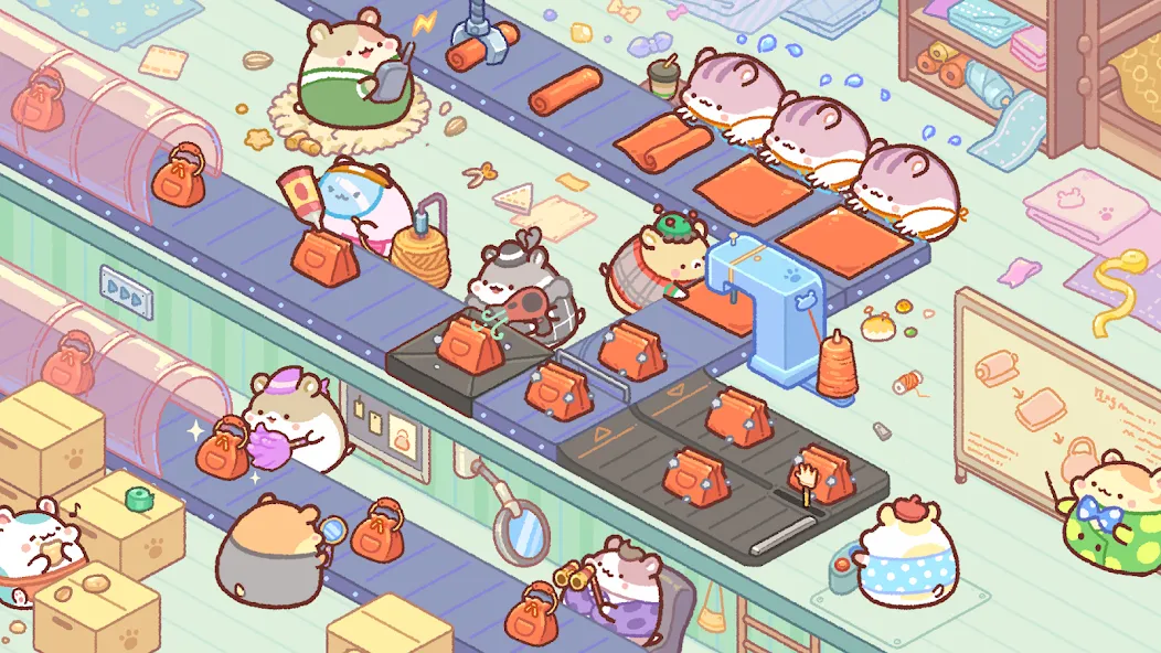 Скачать взлом Hamster Bag Factory : Tycoon (Хэмстер сумка фабрика)  [МОД Unlocked] — стабильная версия apk на Андроид screen 2