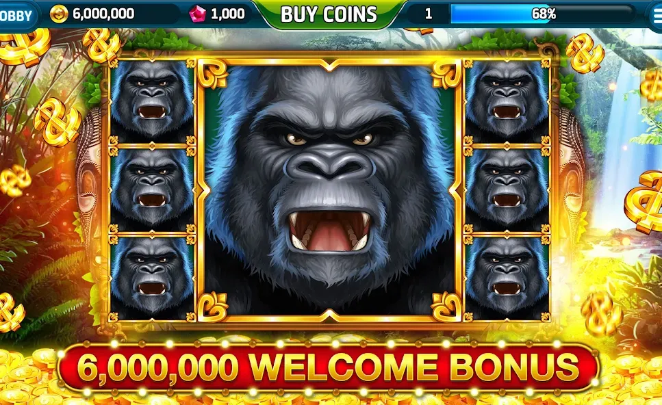 Скачать взлом Ape Slots: Vegas Casino Deluxe  [МОД Много денег] — последняя версия apk на Андроид screen 1