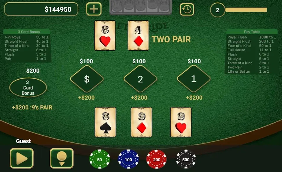 Скачать взломанную Let It Ride Poker  [МОД Все открыто] — полная версия apk на Андроид screen 2