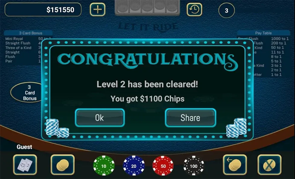 Скачать взломанную Let It Ride Poker  [МОД Все открыто] — полная версия apk на Андроид screen 4