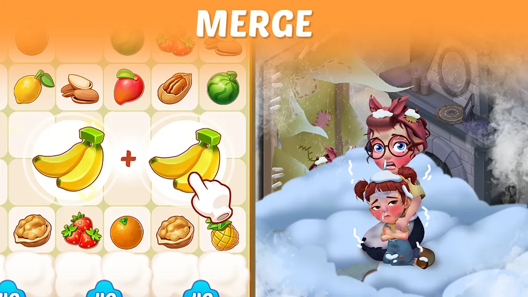 Скачать взломанную Merge Cooking:Theme Restaurant  [МОД Mega Pack] — полная версия apk на Андроид screen 2