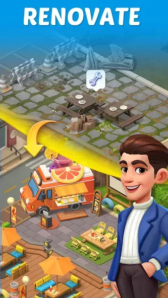 Скачать взломанную Merge Cooking:Theme Restaurant  [МОД Mega Pack] — полная версия apk на Андроид screen 5