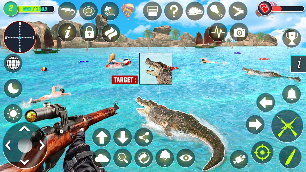 Взломанная Crocodile Hunting Animal Games (Крокодил Охота Игры с животными)  [МОД Unlocked] — стабильная версия apk на Андроид screen 5