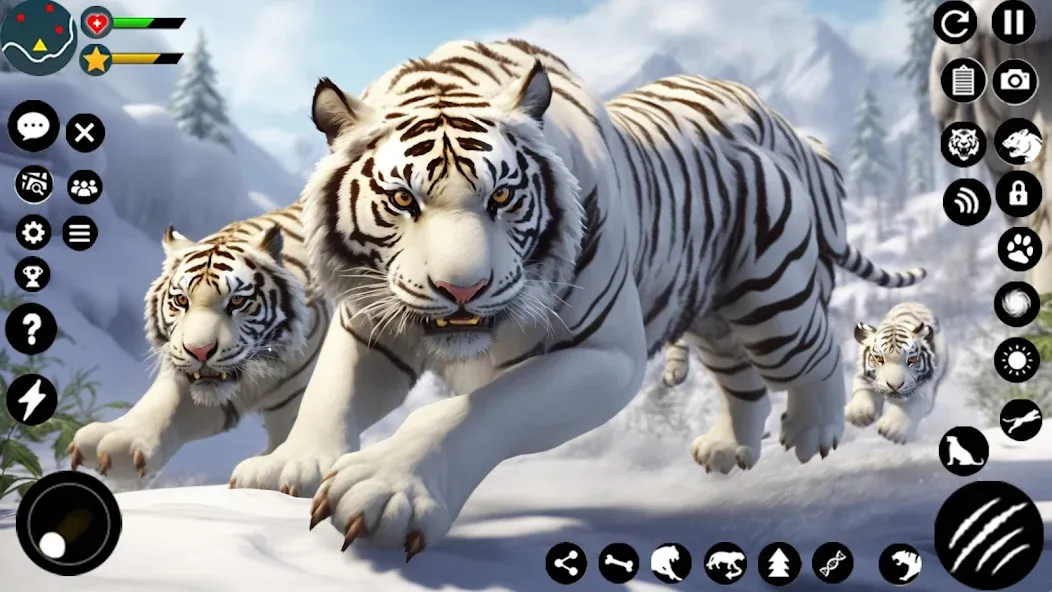 Взломанная Arctic White Tiger Family Sim  [МОД Бесконечные деньги] — последняя версия apk на Андроид screen 1