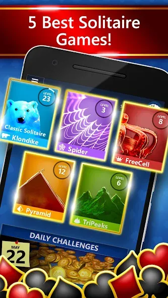 Взлом Microsoft Solitaire Collection (Майкрософт Солитер Коллекшн)  [МОД Много монет] — последняя версия apk на Андроид screen 1