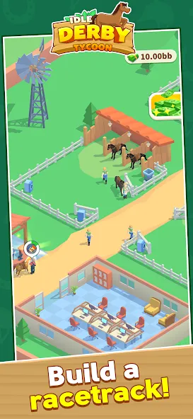 Взломанная Idle Derby Tycoon (Айдл Дерби Тайкун)  [МОД Много денег] — стабильная версия apk на Андроид screen 1