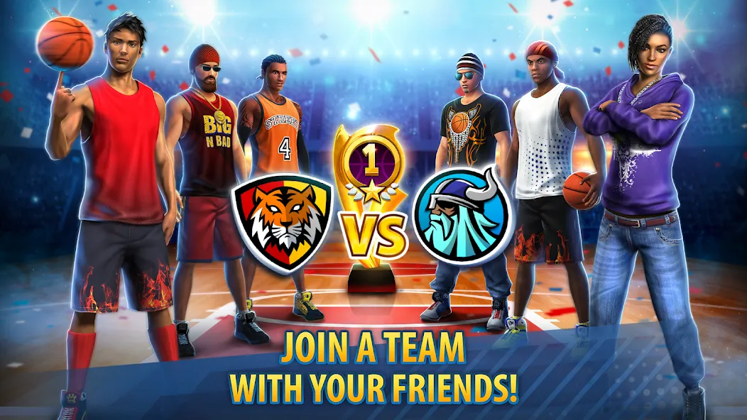 Скачать взломанную Basketball Stars: Multiplayer (Баскетбол Старс)  [МОД Unlimited Money] — полная версия apk на Андроид screen 1