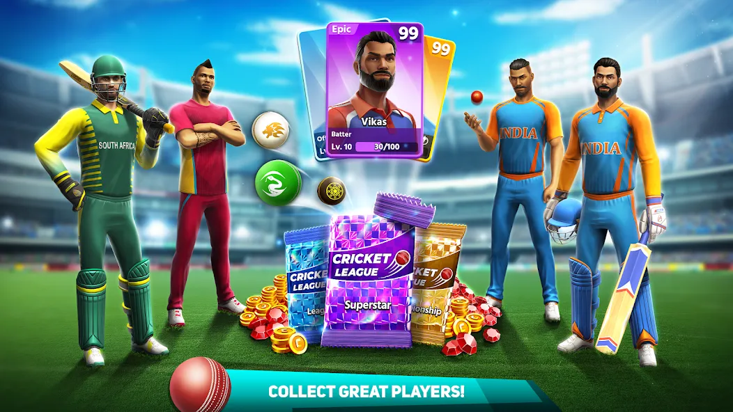 Скачать взломанную Cricket League (Крикет Лига)  [МОД Unlimited Money] — последняя версия apk на Андроид screen 4