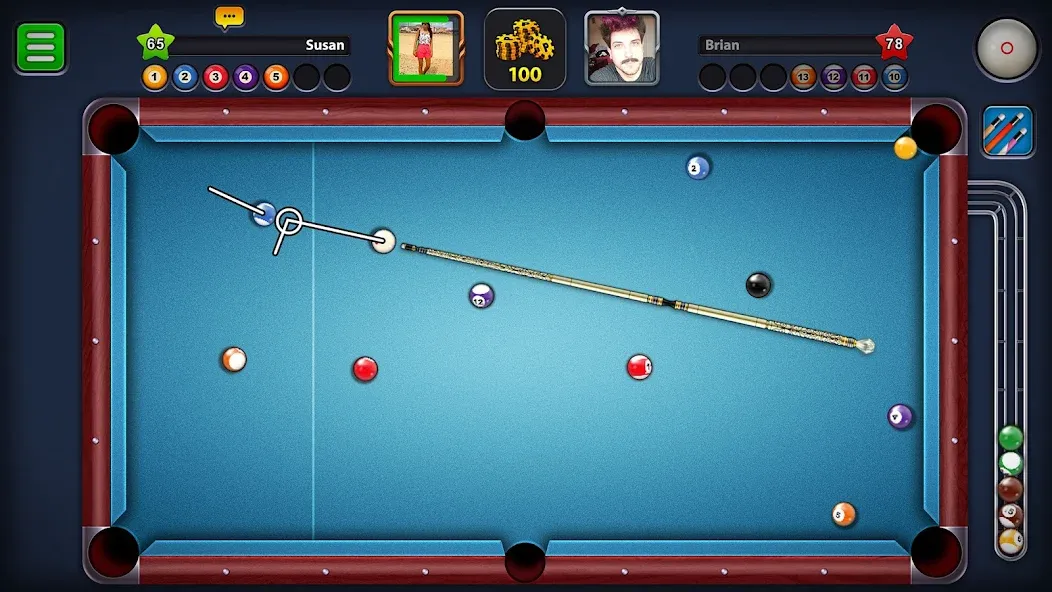 Взломанная 8 Ball Pool (Шаровый Бильярд)  [МОД Unlimited Money] — последняя версия apk на Андроид screen 1