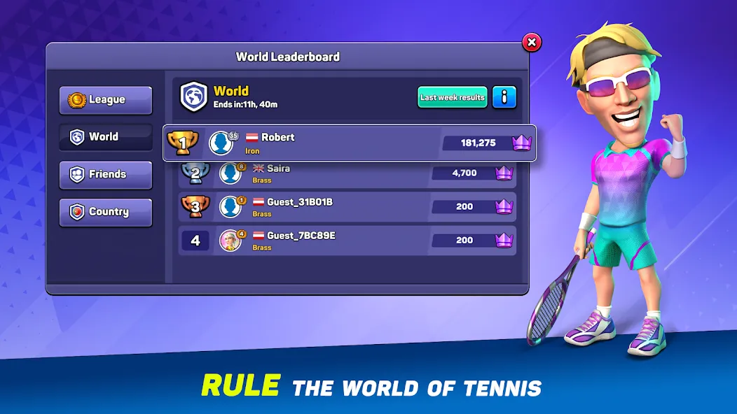 Взлом Mini Tennis: Perfect Smash (Мини Теннис)  [МОД Меню] — стабильная версия apk на Андроид screen 4