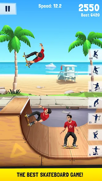 Взломанная Flip Skater (Флип скейтер)  [МОД Mega Pack] — последняя версия apk на Андроид screen 1