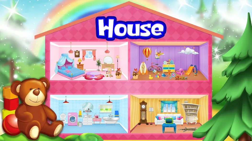 Взлом Girl Doll House Design & Clean  [МОД Menu] — последняя версия apk на Андроид screen 1