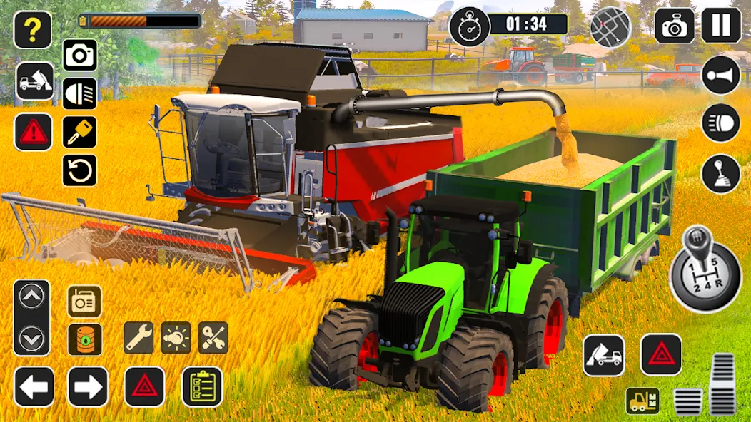 Скачать взломанную Tractor Farming Game Harvester  [МОД Все открыто] — последняя версия apk на Андроид screen 1