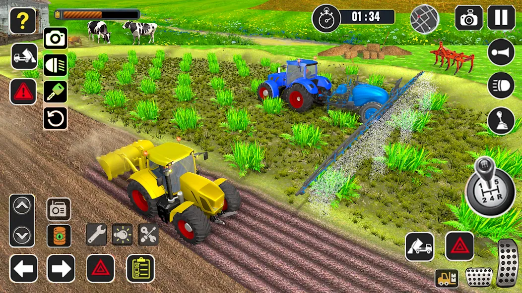 Скачать взломанную Tractor Farming Game Harvester  [МОД Все открыто] — последняя версия apk на Андроид screen 2