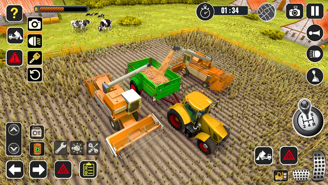 Скачать взломанную Tractor Farming Game Harvester  [МОД Все открыто] — последняя версия apk на Андроид screen 3