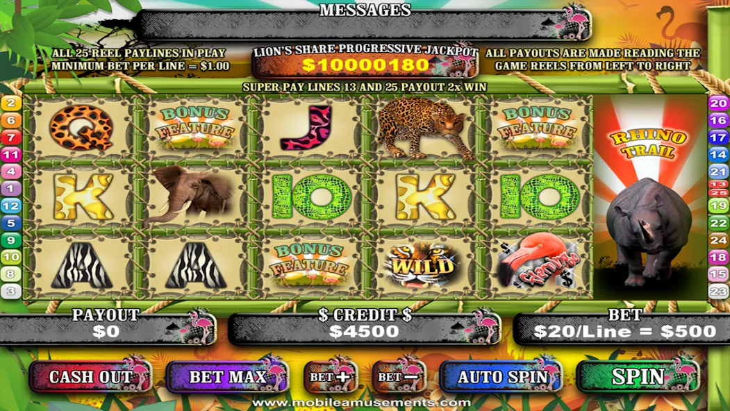 Взломанная Flamingo Safari Slots (Фламинго Сафари Слоты)  [МОД Много монет] — последняя версия apk на Андроид screen 5