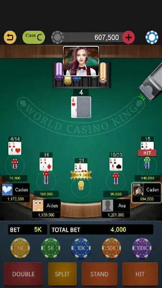 Скачать взломанную World Blackjack King  [МОД Много монет] — стабильная версия apk на Андроид screen 1