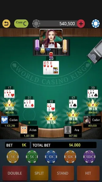 Скачать взломанную World Blackjack King  [МОД Много монет] — стабильная версия apk на Андроид screen 2