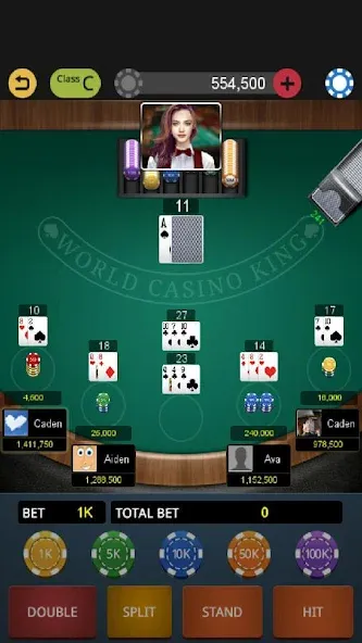 Скачать взломанную World Blackjack King  [МОД Много монет] — стабильная версия apk на Андроид screen 3