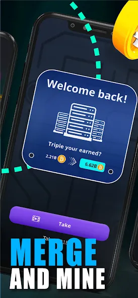 Скачать взломанную Merge Crypto Miner: Earn Money (Мердж Крипто Майнер)  [МОД Menu] — последняя версия apk на Андроид screen 4