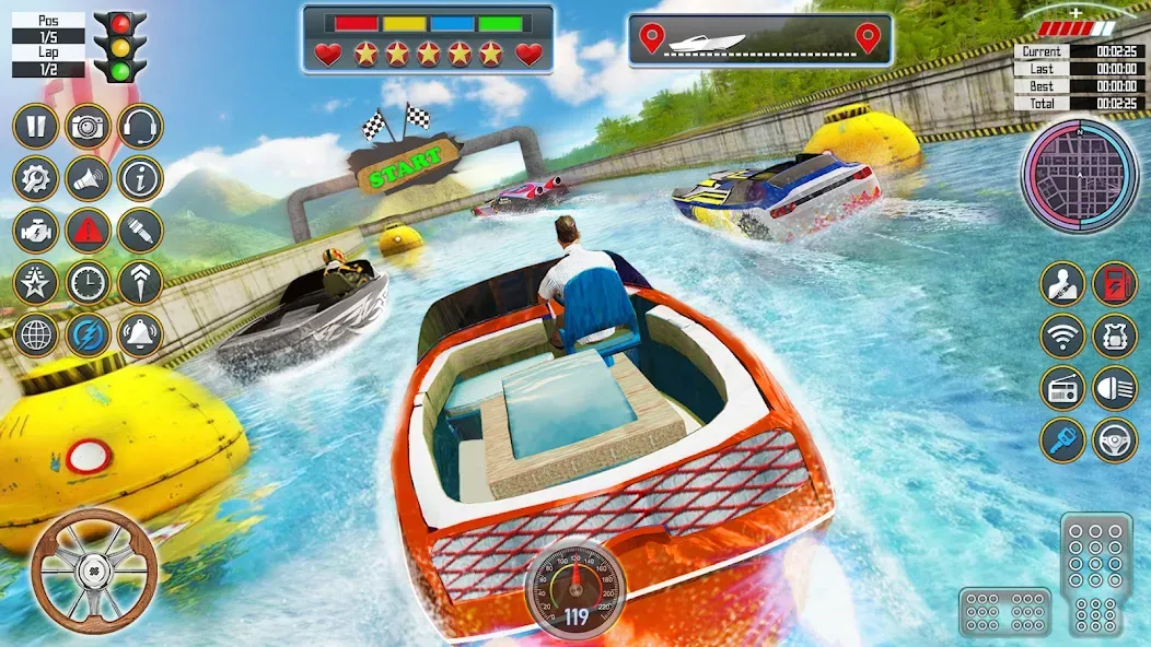 Скачать взломанную Speed Boat Racing: Boat games  [МОД Menu] — последняя версия apk на Андроид screen 1