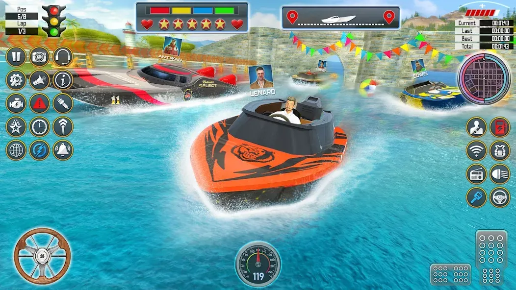 Скачать взломанную Speed Boat Racing: Boat games  [МОД Menu] — последняя версия apk на Андроид screen 2