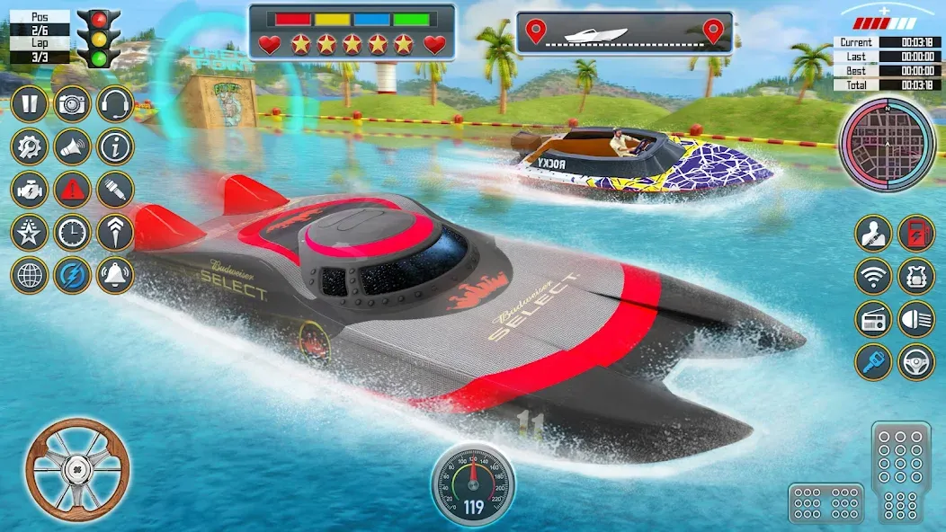 Скачать взломанную Speed Boat Racing: Boat games  [МОД Menu] — последняя версия apk на Андроид screen 3